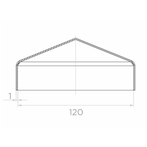 Daszek stalowy kopertowy 120x120x1 mm  ocynkowany #2