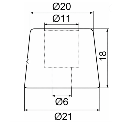 Odbojnik gumowy fi 22 x20 mm  #6