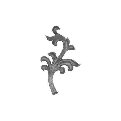 Liść stalowy ozdobny H 225 x L 130 x 4 mm lewy