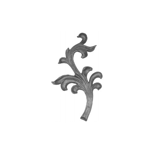 Liść stalowy ozdobny prawy 225 x 130 x 4 mm #1