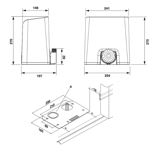Napęd WOLF424 do bram przesuwnych 24Vdc do 450 kg #2