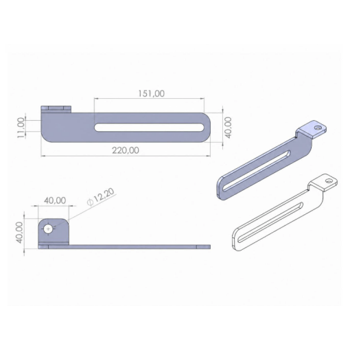 Uchwyt rolki prowadzącej 220 mm prawy #2